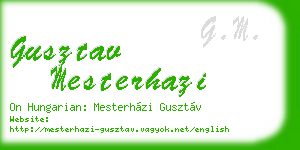 gusztav mesterhazi business card