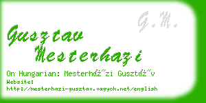 gusztav mesterhazi business card